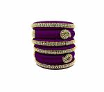 Aashirwad Traders Handmade Purple Plastic and Silk Thread Kundan Bangle (Women) - 2.6 (set of 6)