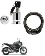 QiisX Heavy Duty Disc Brake Lock Anti Theft Security Lock with Helmet Lock Premium Black Heavy Number Lock for Yamaha FZ S V3.0 FI