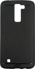 Vakibo Lg K7 Black Rubber, Silicon Grip Case Back Cover