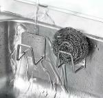 KATHIYAWADI Sponge Holder for Kitchen Sink - Stainless Steel with Adhesive - Set of 2