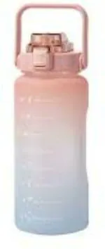 Searegal Sports Water Bottles With Time Marker &Amp; Straw, 2 Litter 2000 Ml Bottle (Pack Of 1, Multicolor, Plastic)