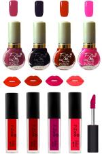 OUR BEAUTY Nail Polish And Lipstick Combo 242 (Pack Of 8)