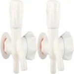 BATHFAX PVC 2 In 1 Bib Cock Water Tap Two Way, With PVC Flange Pack of 2 PVC Water faucet I Water tap Bib Tap Faucet (Wall Mount Installation Type)