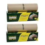 WRAP WINKS Multipurpose Food Wrapping Paper 72+3 (Greasproof) Food Grade Non Stick Microwave Safe Keeps Food Fresh - Brown Paper (Pack of 2) (72+3 Meter)