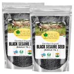 Bliss of Earth 2x100gm unhulled Black Sesame Seeds, Kaale Til, Fresh & Organic Fully Fiber Rich Great for Cooking & Baking