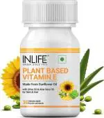 Inlife Plant Based Natural Vitamin E Capsules for Face and Hair, Glowing Skin (30 Capsules)