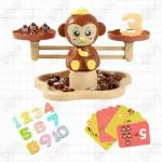Cots and Cuddles 1pc Monkey Design Maths Scale Balance and Counting Number Learning Eduactional Toy for Kids Age 3+ (Random Colour)