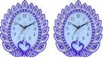 Sigaram Home Decorative Plastic Analog Wall Clocks (26.4 x 22.1 cm) (Pack of 2)