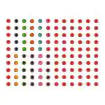 Vama Fashions White Crystal Stone Red, Multicolor Designer Bindi Sticker for Women - 120Bindis Forehead Multicolor, Red Bindis