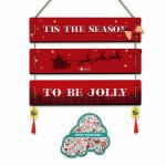 Indigifts Christmas Gift Hamper TIS The Season to Be Jolly Quotes Printed 3 Panel Wall Hanging and Merry Christmas Printed Fridge Magnet for Xmas Decoration (Red), Christmas Gift for Frineds