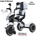 Odelee White Stylish Leo Tricycle Bike Pedal Tricycle For Kids 3 years