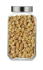 CROCO JAR Glass Grocery Container - 3000 ml (Silver)