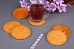 Vatsin Premium Resin Round Coasters Tea, Coffee Coasters for Home & Dining Table, Office, Table Accessories, for Gifting (Set of 6, Orange)
