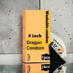 HERBAL NUSKHA 8- Inch Premium Silicone Dragon Anaconda Monster Condom for Men Washable Reusable - Extra Long- Extra Thick- Extra Pleasure_d