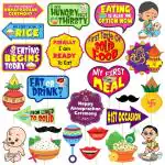 Zyozique 25 Pcs Annaprasanam Photo Booth Props/Annaprashan Decoration Items/Rice Ceremony Decorations Items/Rice Ceremony Props/Baby Photoshoot Props