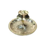 pujaNpujari Brass Agarbatti Stand Incense Stick Holder with Ash Catcher for Puja - Brass Incense Sticks Stand Holder for Home Office Temple Decoration Pooja Articles(Gold)