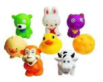 Grest Non-Toxic Baby Squeeze Sound Bath Toy Colourful Chu Chu Set of 8 Pcs Mix Animal Shape Toy (8 Pcs Chu Chu Toys)