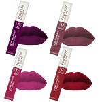 PERPAA Powerstay Matte Liquid Lipstick Makeup, Long-Lasting Smudgeproof & Waterproof Lipstick Combo of 4 colors Wine ,Apple Red ,Mauve ,Pink (5ml Each)