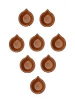 Spherulemuster Clay Designer Diya,Brown (12 x 10 x 6 cm)