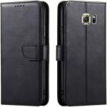 Frazil Flip Cover for Samsung Galaxy S6 Edge | Magnetic Closurer| PU Leather Magnetic Wallet Back Cover Case (Black)