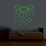 DreamKraft Green Vinyl Glow In The Dark Kids Room Decor Radium Sticker 37x37 cm