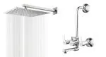 Prestige Fusion Brass Durable Wall Mixer 2 In 1 8*8 Ultra Slim High Pressure Rainfall With 15 inchArm Shower (Pc of 1)