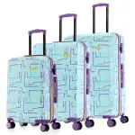 Nasher Miles Denver Hard-Sided Polycarbonate Printed Set of 3 Light Blue Trolley Bags (55,65&75cm)