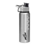 Milton Gripper 750 Stainless Steel Water Bottle with Screw Top Sipper Lid, 750 ml water bottles, Single walled, Leak-Proof, Rust-free, Easy Grip, Easy to Carry, Travel and Gym Bottle, Silver