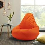 Ink Craft Leather Bean Bag Chair Cover Without Beans For Home/Office/Bedroom/Lounge (Xl-Size Orange)