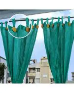 TRINQET Balcony net Curtain for Home, Waterproof, Sun Blockage Green Color -4.5 ft x 7.5 ft Set of 2
