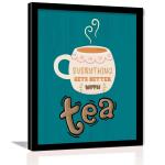 Vasl Paper Multicolor Tea Quotes Wall Frames 11 X 14 Inch