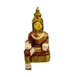Puja N Pujari Varalakshmi Idol with Face Mask Brown and Gold Saree (15 Inches)