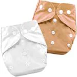 Bembika Multicolor Plastic Baby Pocket Cloth Diapers With Double Gusset For Kids (Pack Of 2)