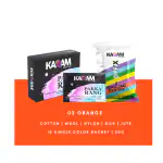 Kadam Fabric Dye Colour, Shade No 03 Orange 50g Pack of 10 Single Color Pouches ,Includes Color Fixer ,Kadam Pakka Rang