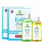 Vi Prime Health and Beauty Anti Lice Oil Daily Kids Care Shampoo for Baby | Hypoallergenic | Dermatologically Tested | Hair Shield with Painless Lice and Anti Dandruff Remover Treatment (Pack of 2)