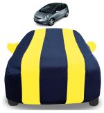 Auto Hub Car Cover Compatible with Honda Jazz Old with Mirror Pockets, Triple Stitched, Water Resistant Car Body Cover, Navy, Yellow