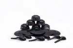 Evaware International Premium Soup Serving Bowls High Gloss Melamine and Soup Spoons Black Soup (Set Of 18 Pcs)
