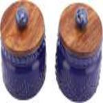 Miah Decor - 400 ml Ceramic Grocery Container  (Pack of 2, Blue)