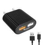 Quantum QWC-24211 2.4 A Multiport Mobile Charger (Black, Micro Cable Included)