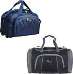 FEDRA Black Polyester Strolley Duffel Bag - 50 L (Pack of 2)