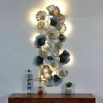 Antaryuga Multi02 Metal Impresionate Vertical Flower Family Wall Art With Led Lights Decorative Wall Art, 53 X 3 X 115 cm