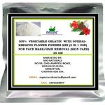 MGBN Gelatin With GurhalHibiscus Flower Powder Mix 2 In 1 Use For Face Mask, Hair Removal Skin Care 25 gm