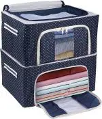 ELITEHOME 24ltr Foldable Cloth Organizer For Wardrobe, Storage Organiser For Clothes Garment Cover