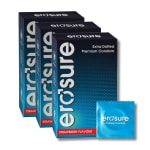 Erosure Extra Dotted Condoms | Strawberry Flavors | Vegan-Friendly | Premium Latex | Lubricated | Pack of 30