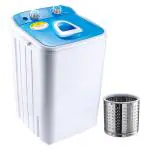 DMR MiniWash Model DMR 46-1218 (W2Yr) Top Load 4 star Single Tub 4.6Kg Portable Mini Washing Machine with 2kg Steel Dryer Basket (Red) - With 2 year Free Spares Supply Warranty