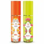 ST-JOHN Room Freshener Spray for Home and Office -Orange Rajnigandha & Eucalyptus Lemongrass for Long Lasting Fragrance 250ml Each Pack of 2