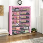 Xivil 2 door 14 Shelves Pink Printed Collapsible wardrobe