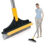 BBD kitchen shop 2 in 1 Bathroom Cleaning Brush with Wiper Tiles Cleaning Bathroom Brush Floor Scrub Brush with Long Handle 120 Degree Rotate Home Kitchen Bathroom Cleaning Brush (2 in 1 Mop)
