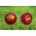 PSE Sports Red Club Leather Cricket Ball Two Part Pack of 2