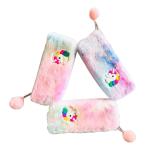 Samvardhan Pack of 3 Pencil Pouch/Case Multipurpose Unicorn Soft Fur Pouch for School Kids Birthday Return Gifts Take Away Gifts